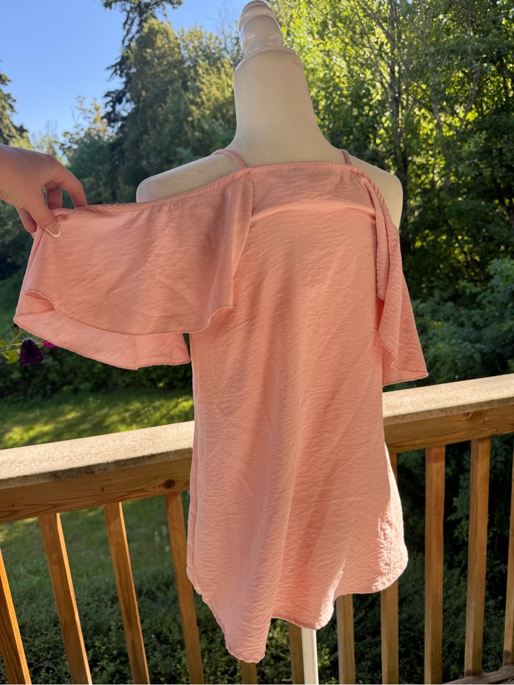 Hailey & Co Cold Shoulder Ruffle Blouse - Picture 3 of 3